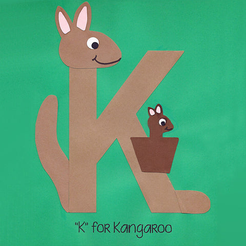 Alphabet Art Template - Upper K (Kangaroo)