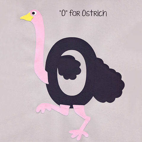 Alphabet Art Template - Upper O (Ostrich)