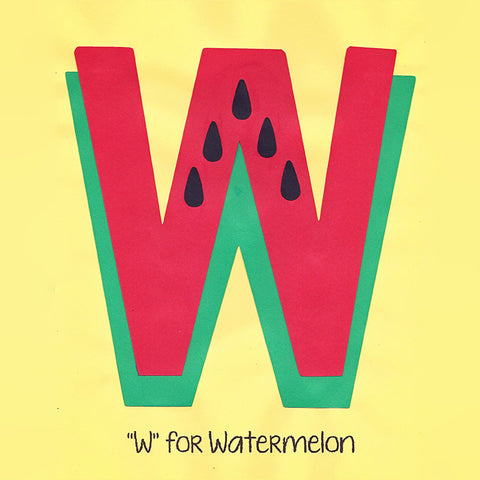 Alphabet Art Template - Upper W (Watermelon)