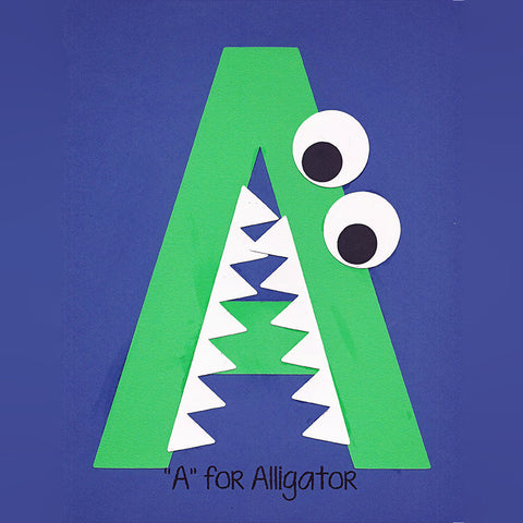 Alphabet Art Template - Upper A (Alligator)