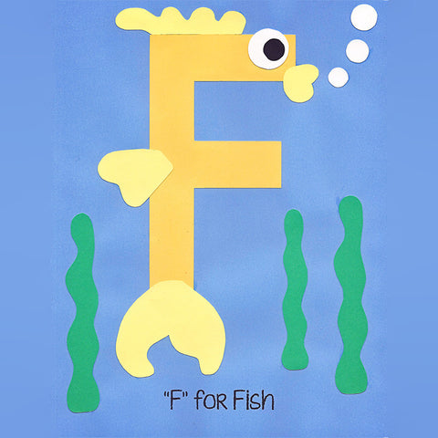 Alphabet Art Template - Upper F (Fish)