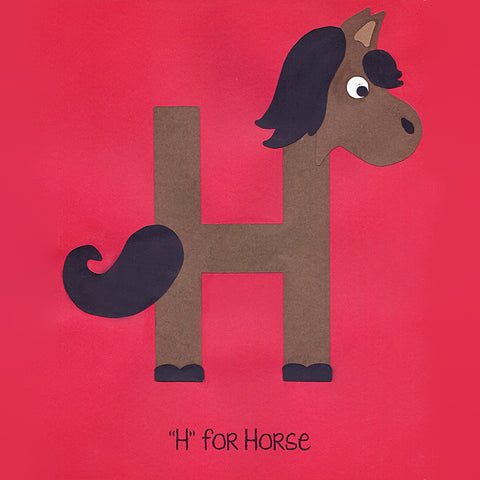Alphabet Art Template - Upper H (Horse)