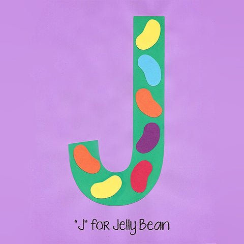 Alphabet Art Template - Upper J (Jelly Beans)