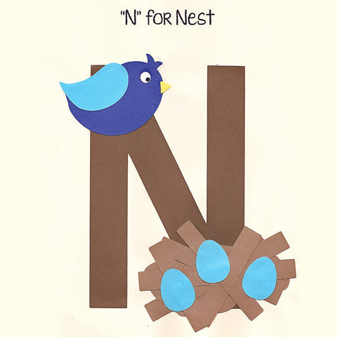 Alphabet Art Template - Upper N (Nest)
