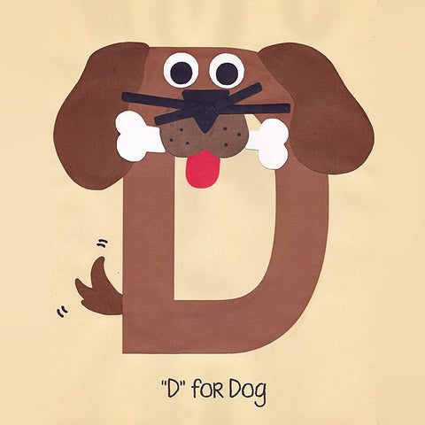 Alphabet Art Template - Upper D (Dog)